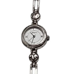 Brighton Pompii Elegant Women's Watch, Round Face, Heart Band, Silver Tone